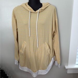 Striped Yellow and White Hoodie